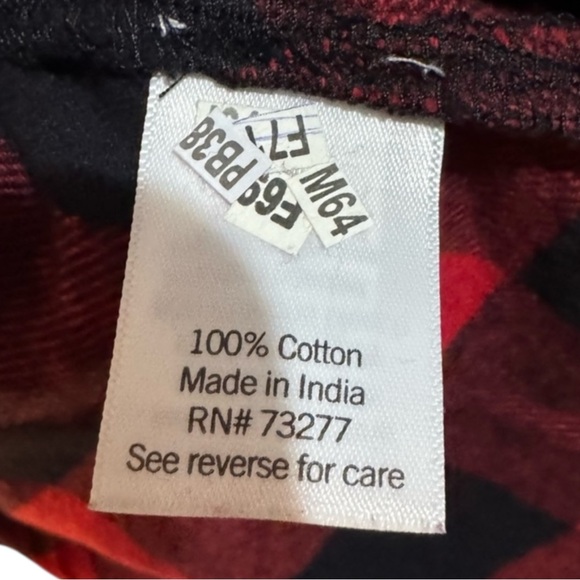 CROFT & BARROW NWT Plaid Flannel Shirt in Red/Black Size PXXL — PETITE XXL — NWT - Picture 9 of 9